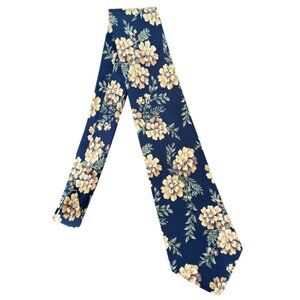 Geoffrey Beene Floral Silk Wide Vintage Tie Blue Cream Business Spring Summer